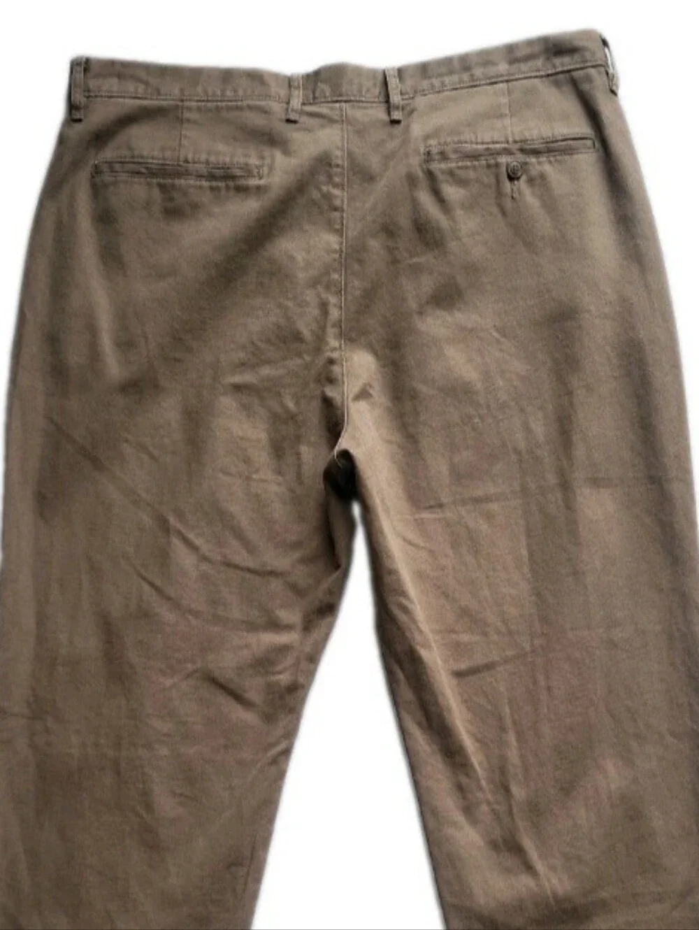 J Crew Chino Pants Mens 36x32 Khaki Tan Cotton Hemp Tapered Flat (Act 39x32) NWT